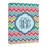 Retro Chevron Monogram Canvas Print - 16x20