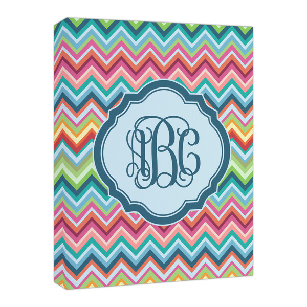 Custom Retro Chevron Monogram Canvas Print - 16x20