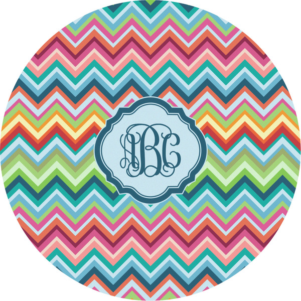 Custom Retro Chevron Monogram Multipurpose Round Labels - 2"