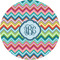 Retro Chevron Monogram 2" Multipurpose Round Labels - Single Sticker