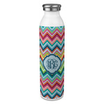 Retro Chevron Monogram 20oz Stainless Steel Water Bottle - Full Print