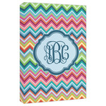 Retro Chevron Monogram Canvas Print - 20x30