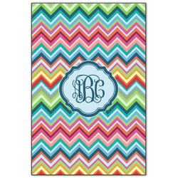 Retro Chevron Monogram Wood Print - 20x30