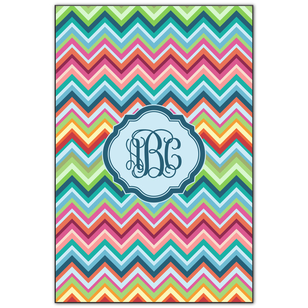 Custom Retro Chevron Monogram Wood Print - 20x30