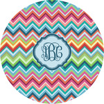 Retro Chevron Monogram Multipurpose Round Labels - 3"