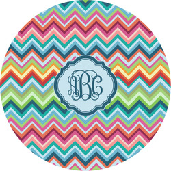 Retro Chevron Monogram Multipurpose Round Labels - Custom Sized