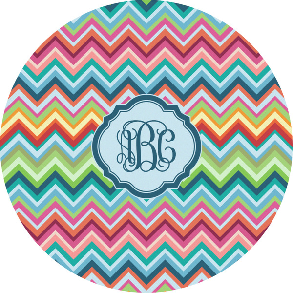 Custom Retro Chevron Monogram Multipurpose Round Labels - 3"