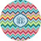 Retro Chevron Monogram 3" Multipurpose Round Labels - Single Sticker