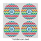 Retro Chevron Monogram 4" Multipurpose Round Labels - Sheet