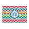 Retro Chevron Monogram 4'x6' Patio Rug - Front/Main