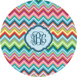 Retro Chevron Monogram Multipurpose Round Labels - 5"