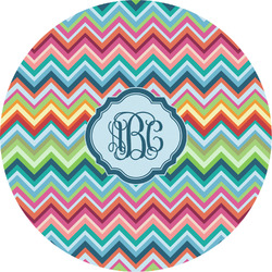 Retro Chevron Monogram Multipurpose Round Labels - 5"