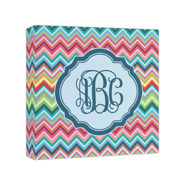 Custom Retro Chevron Monogram Canvas Print - 8x8