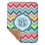 Retro Chevron Monogram Sherpa Baby Blanket - 30" x 40"