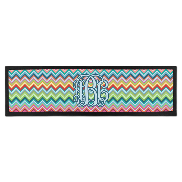 Custom Retro Chevron Monogram Bar Mat - Large