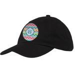 Retro Chevron Monogram Baseball Cap - Black