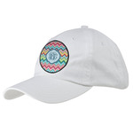 Retro Chevron Monogram Baseball Cap - White