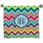 Retro Chevron Monogram Bath Towel (Personalized)