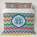 Retro Chevron Monogram Duvet Cover Set - King (Personalized)