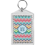 Retro Chevron Monogram Bling Keychain (Personalized)