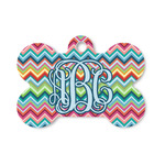 Retro Chevron Monogram Bone Shaped Dog ID Tag - Small