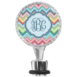 Retro Chevron Monogram Wine Bottle Stopper (Personalized)