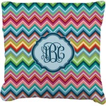 Retro Chevron Monogram Faux-Linen Throw Pillow 16" (Personalized)