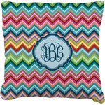 Retro Chevron Monogram Faux-Linen Throw Pillow 26" (Personalized)