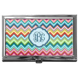 Retro Chevron Monogram Business Card Case