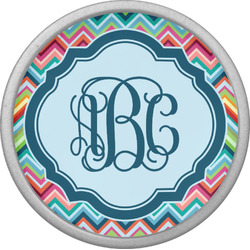 Retro Chevron Monogram Cabinet Knob (Silver) (Personalized)