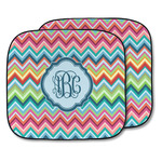 Retro Chevron Monogram Car Sun Shade - Two Piece