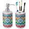 Retro Chevron Monogram Ceramic Bathroom Accessories