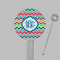 Retro Chevron Monogram Clear Plastic 7" Stir Stick - Round - Closeup