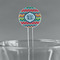 Retro Chevron Monogram Clear Plastic 7" Stir Stick - Round - Main