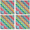 Retro Chevron Monogram Cloth Napkins - Personalized Dinner (APPROVAL) Set of 4