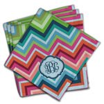 Retro Chevron Monogram Cloth Napkins (Set of 4) (Personalized)