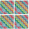 Retro Chevron Monogram Cloth Napkins - Personalized Lunch (APPROVAL) Set of 4