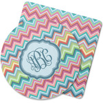 Retro Chevron Monogram Rubber Backed Coaster (Personalized)