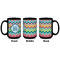 Retro Chevron Monogram Coffee Mug - 15 oz - Black APPROVAL