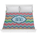 Retro Chevron Monogram Comforter - King (Personalized)