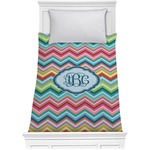 Retro Chevron Monogram Comforter - Twin XL (Personalized)