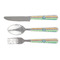 Retro Chevron Monogram Cutlery Set - FRONT