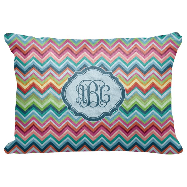 Custom Retro Chevron Monogram Decorative Baby Pillowcase - 16"x12" (Personalized)