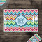 Retro Chevron Monogram Disposable Paper Placemat - In Context