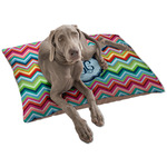 Retro Chevron Monogram Dog Bed - Large