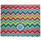 Retro Chevron Monogram Dog Food Mat - Large without Bowls