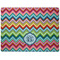 Retro Chevron Monogram Dog Food Mat - Medium without bowls