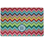 Retro Chevron Monogram Dog Food Mat