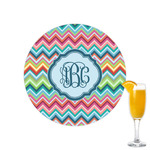 Retro Chevron Monogram Printed Drink Topper - 2.15"