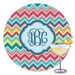 Retro Chevron Monogram Printed Drink Topper - 3.5"